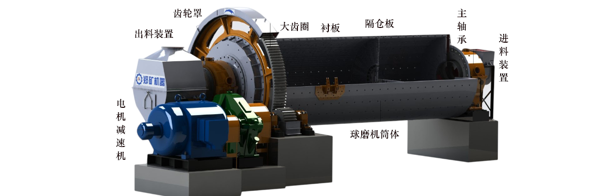 选金矿球磨机结构图